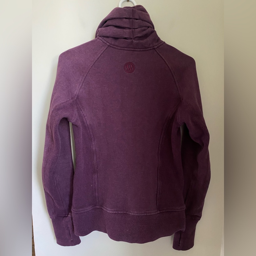 Lululemon Cuddle Up Jacket Cotton Fleece Heathered Plum Women’s Size 4 Athletic - Picture 3 of 12